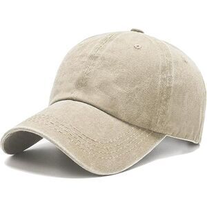 Unisex Beige Vintage Adjustable Buckle Classic Comfortable Baseball Plain Cap